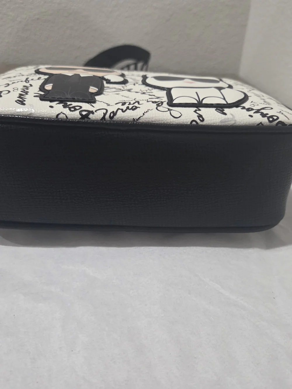 Karl Lagerfeld Black and White Crossbody Bag with Character Design NWT L5GE46CJ